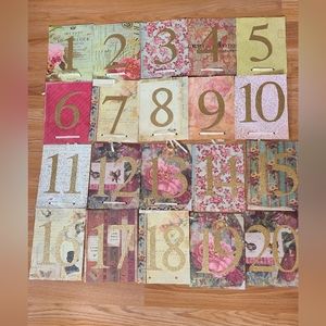 🦩 3/$30 Handmade Romantic Table Numbers